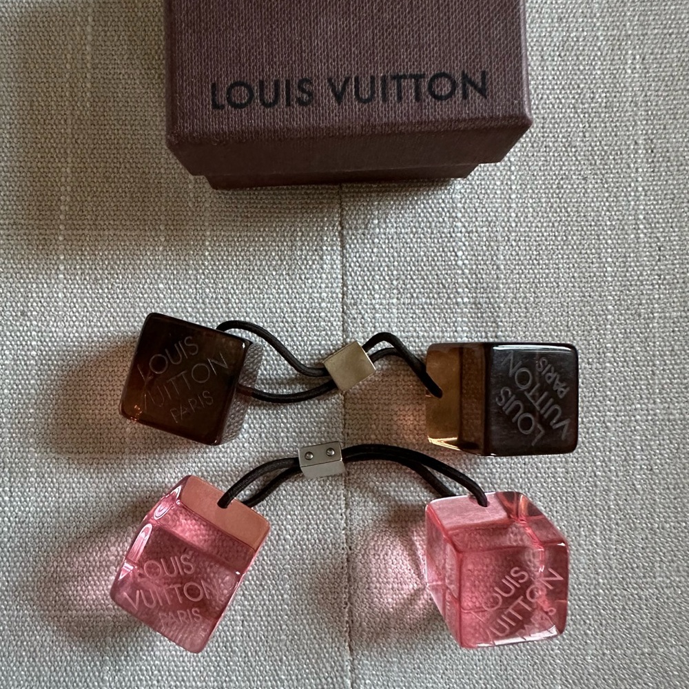 Louis Vuitton resin cube hair ties